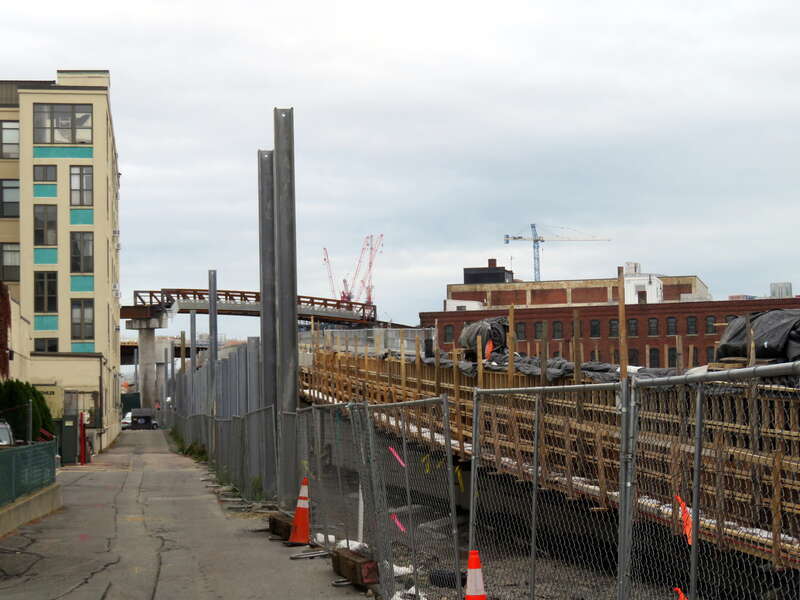 Red Bridge viaduct construction in November 2020
