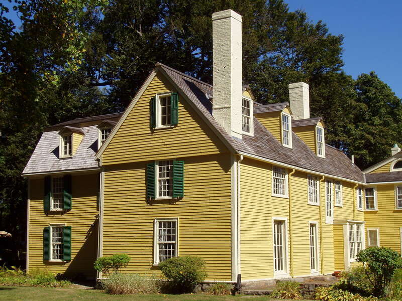 Rev. John Hale House - Beverly, Massachusetts. This view is from the house's back/side lawn, looking obliquely towards Hale Street. Photograph taken by me, September 2005.
