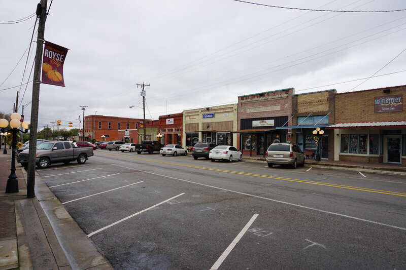 Main Street in Royse City, Texas (United States).