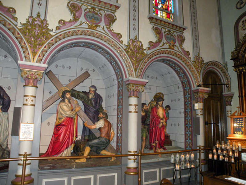 The Stations of the Cross in Saint Anthony's Chapel (Shrine of Saint Anthony of Padua) located at 1700 Harpster Street in the Troy Hill neighborhood of Pittsburgh, Pennsylvania.  The chapel was built from 1880 to 1892, and is on the List of