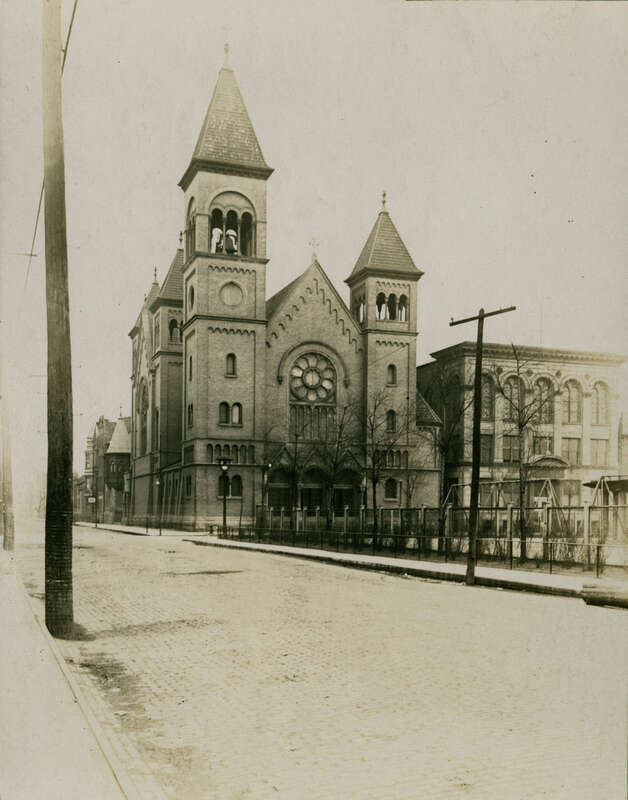 &quot; St. Boniface, Fry St. corner of Noble&quot;--Photograph verso.