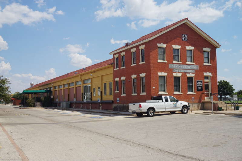 The Santa Fe Railway Freight Depot in San Angelo, Texas (United States).