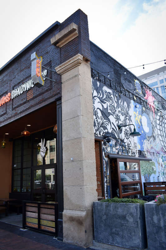 This remnant of a building reveals three materials common to Boise architecture of the late 19th and early 20th centuries -- sandstone, brick, and steel. The building address may have been 817-819 Bannock Street, identified by James H. Hawley as the