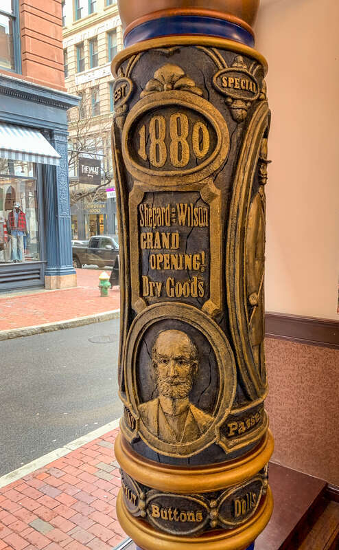 A decorative column in the former Shepard Company Building in Providence, Rhode Island