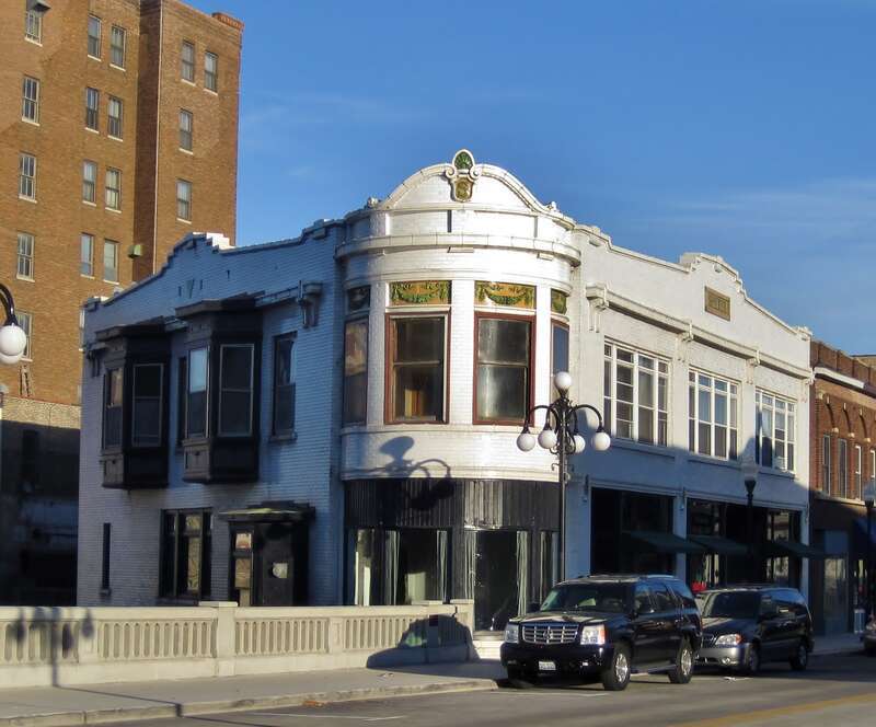 Sherer Building in the Stolp Island Historic District (1910). Joseph Stolp Sherer was the grandson of early settler Joseph Stolp.