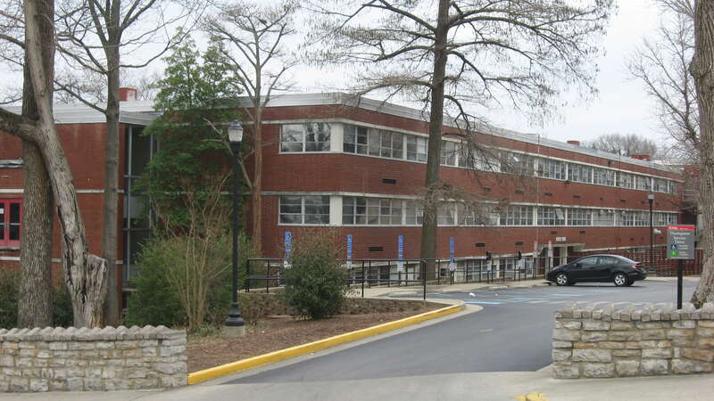 Overview from the north of Snell Hall on the campus of Western Kentucky University in Bowling Green, Kentucky, United States.  This was formerly the site of a previous Snell Hall, which was listed on the National Register of Historic Places in 1979;