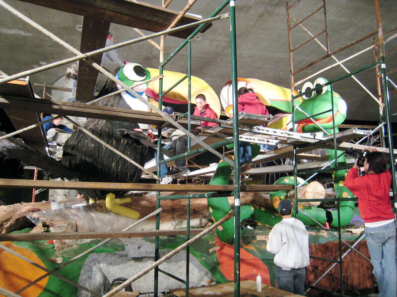 Tournament of Roses float buildersin progress