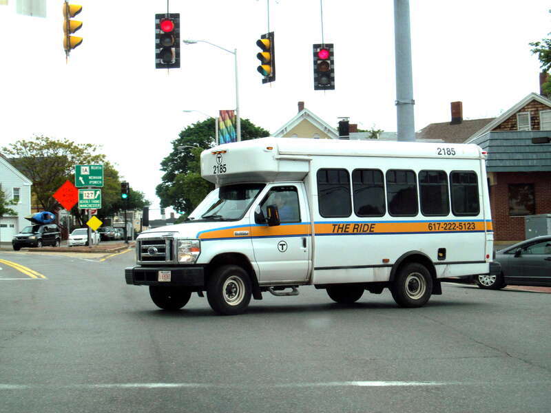 The RIDE cutaway bus in Beverly in May 2017