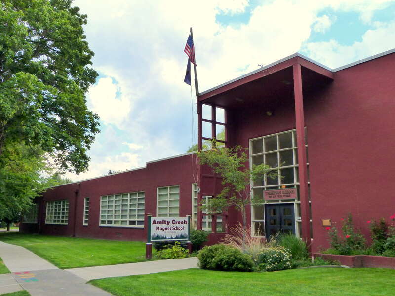 The historic Thompson School building (built 1948), located at 437 Northwest Wall Street in Bend, Oregon, United States, is listed as a contributing resource in the Old Town Historic District. The historic district is listed on the US National