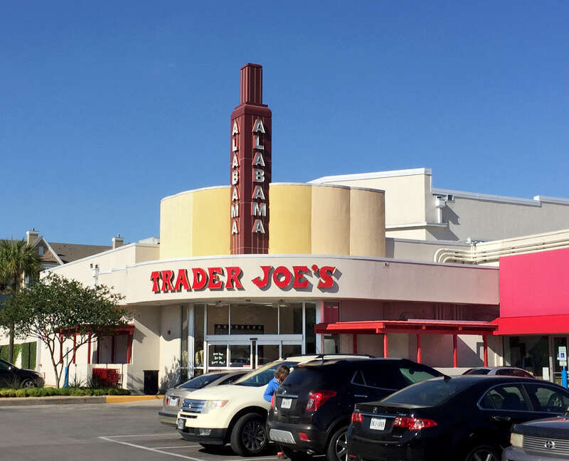 The 739 seat Alabama Theater opened on November 2, 1939. After it closed the building became Bookstop booksellers' headquarters and after that Trader Joe's