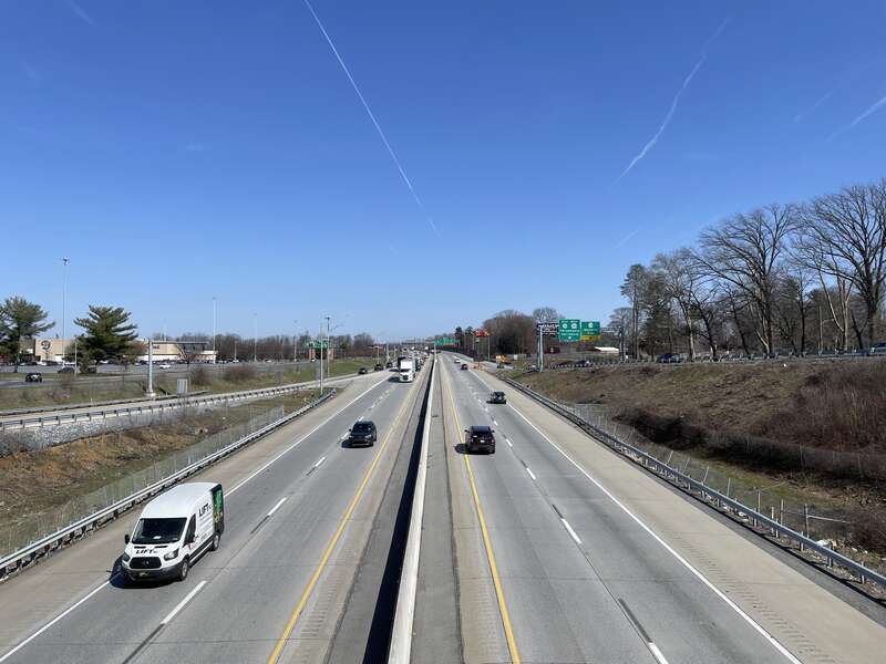 Eastbound U.S. Route 30 from the Harrisburg Pike overpass in Lancaster, Pennsylvania