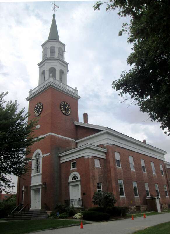 The Brick Meeting House of the First Unitarian Universalist Society of Burlington, located at 152 Pearl Street at the head of Church Street in Burlington, Vermont, was built in 1816, and was designed in the Federal style by Peter Banner, possibly