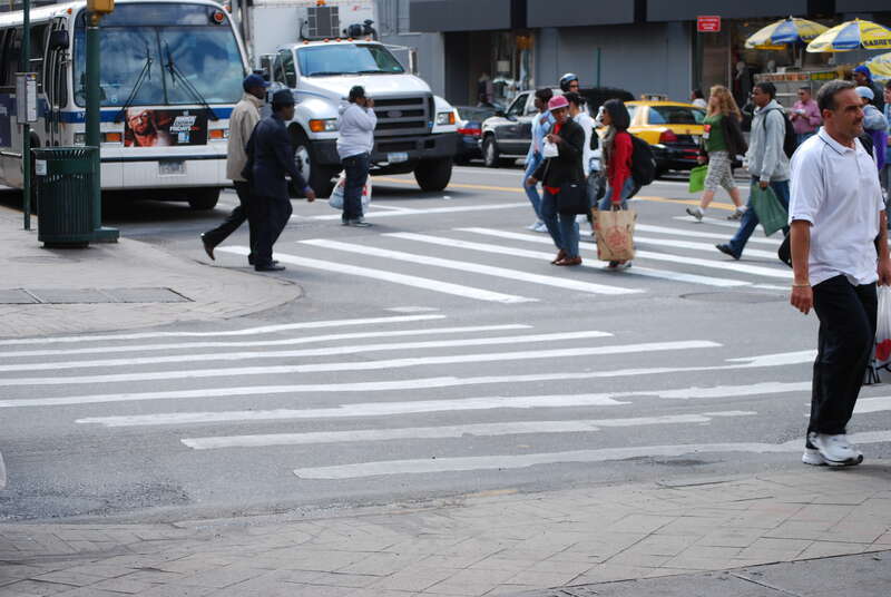 This photo is of Wikis Take Manhattan goal code S7, Crosswalk-Zebra, stripes w/ no outer lines.