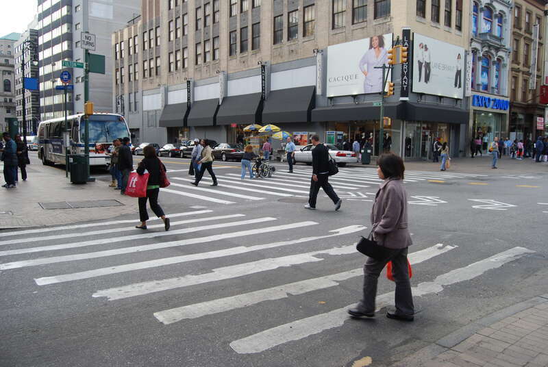 This photo is of Wikis Take Manhattan goal code S7, Crosswalk-Zebra, stripes w/ no outer lines.