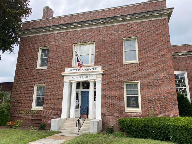 Westfield Athenaeum, Court Street entrance. Children's library, Fowler-Gillett House.