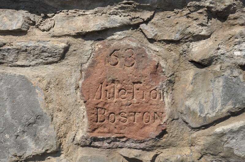 1767 Milestones, mile marker 53, Leicester, Massachusetts.
