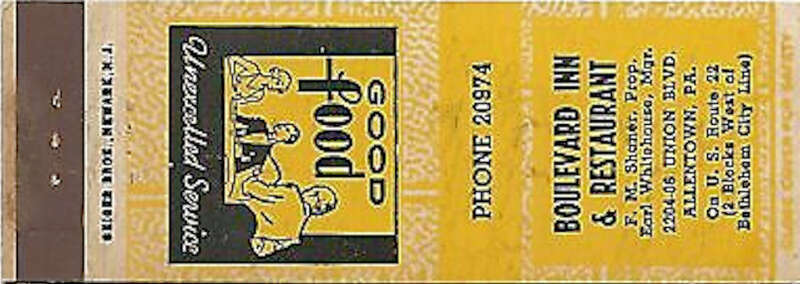 1950 - Boulevard Inn - Matchcover