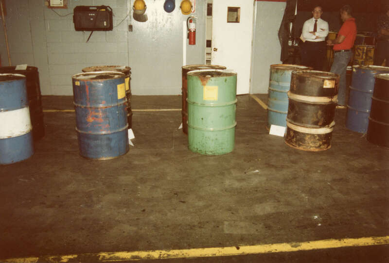 August 1, 1985 - WAKEFIELD, Massachusetts - Hood Industries - Photos of drums taken from Hood Industries to Northeast Solvents in Lawrence, MA - scanned photos from MassDEP Hazardous Waste investigation -