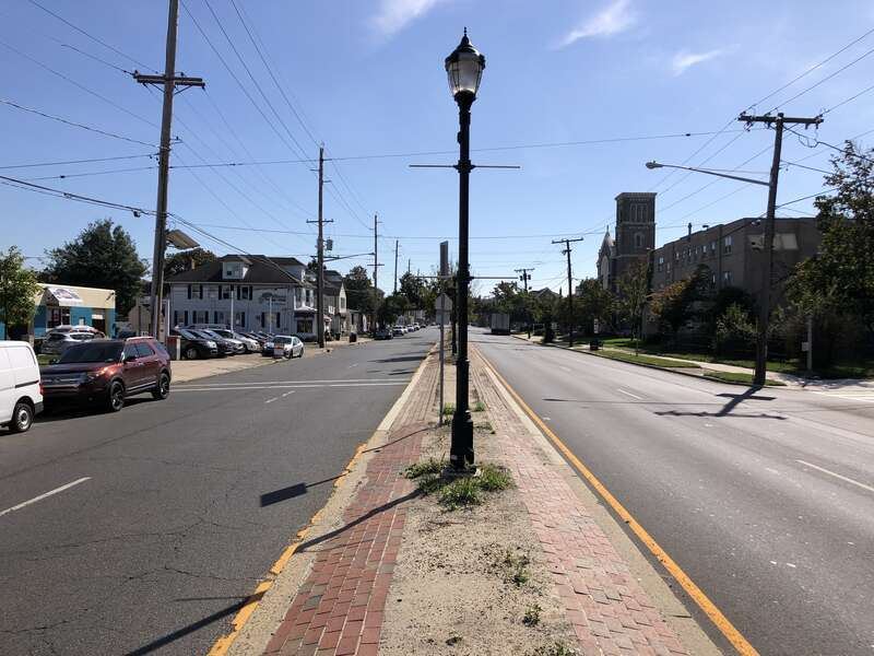 View south along U.S. Route 206 (South Broad Street) between Annabelle Avenue/Cedar Lane and New Cedar Lane in Hamilton Township, Mercer County, New Jersey