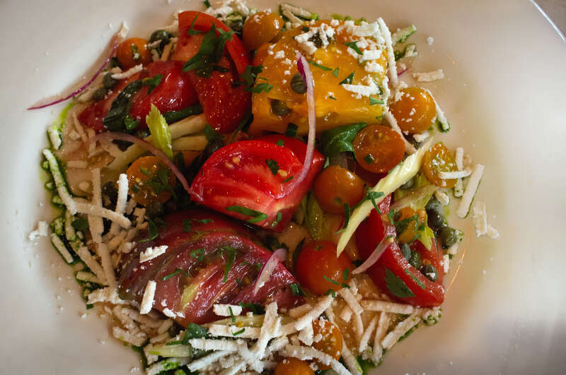 Jenny and I had the wonderful &quot;20 Mile Tomato Salad&quot; tonight at a packed Ollie irene restaurant in Mountain Brook, Alabama.  20 miles means basically &quot;Buy Local&quot; and everything was grown within 20 miles of the restaurant.  It was sooo good.