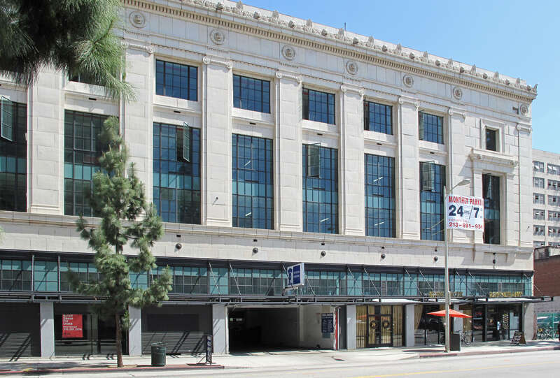 Parking garage, built in 1927 for the May Company department store, renovated in 2009, in Downtown Los Angeles, California.