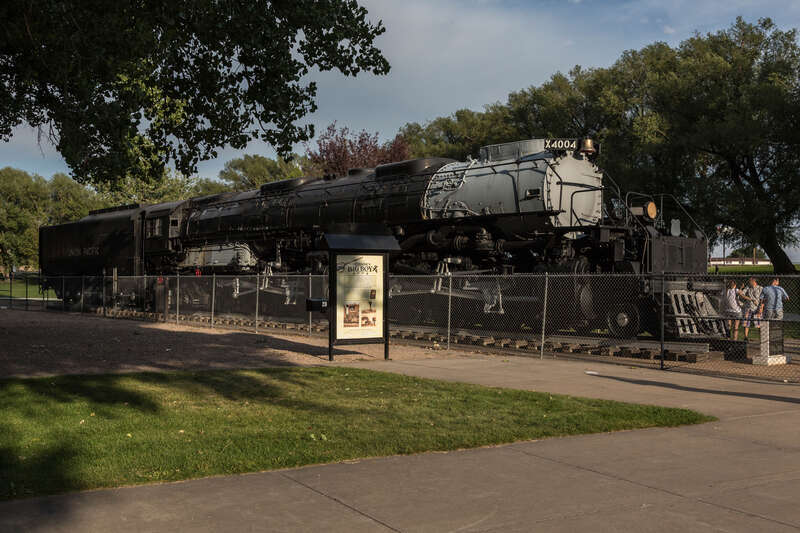 Union Pacific &quot;Big Boy&quot; steam engine No. 4004 on display in Holliday Park in Cheyenne, Wyoming.  One of only 25 made (all during WWII) and 8 still in existence.