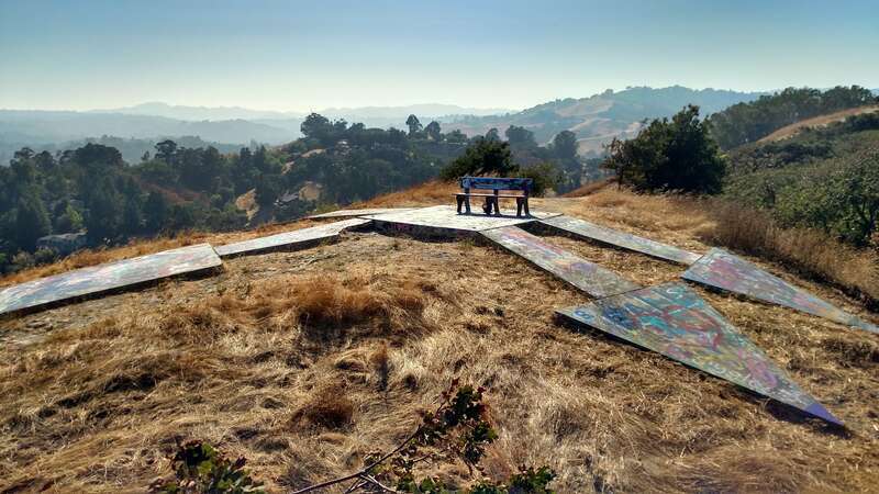 An former concrete arrow of the Transcontinental Airway System in Walnut Creek in August 2018