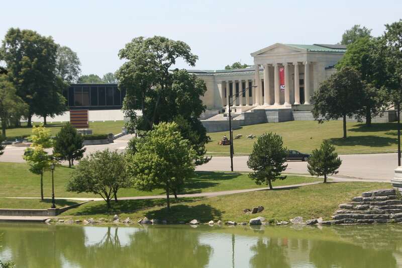 Albright-Knox Art Gallery, rear, overlooking the lake in Delaware Park