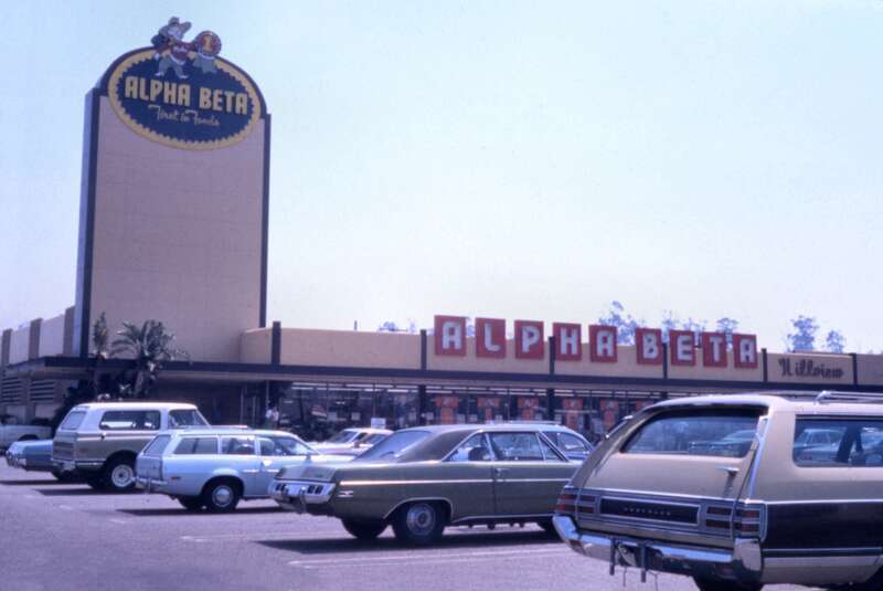 An Alpha Beta supermarket at Tustin Avenue &amp;amp; 17th Street in Santa Ana, California, in 1974. There are no known copyright restrictions on this image. All future uses of this photo should include the courtesy line, &quot;Photo courtesy Orange County