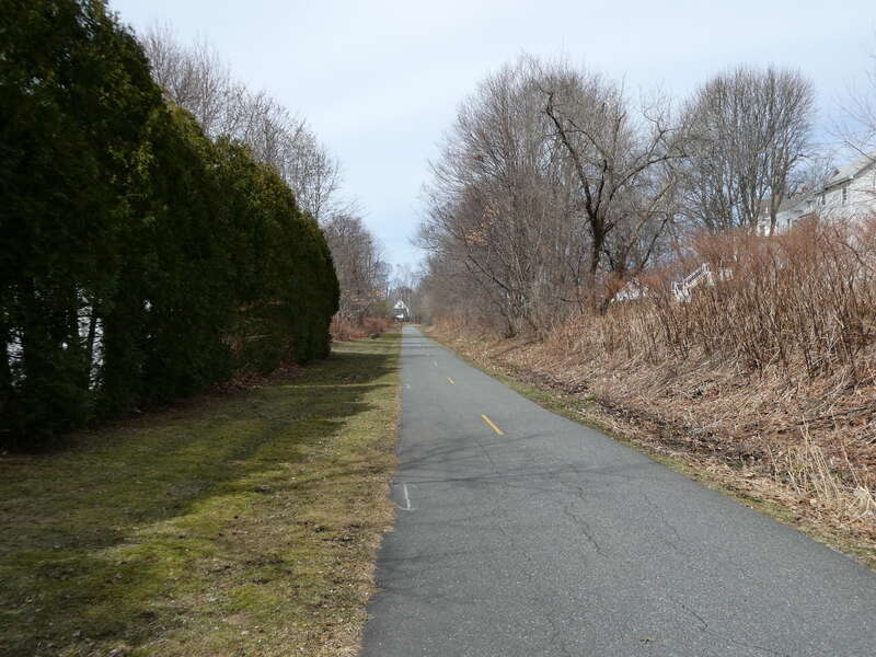 The Assabet River Rail Trail near its southern terminus in Marlborough in March 2022