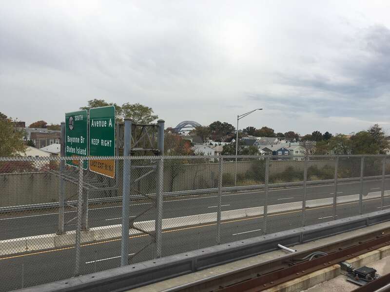 Bayonne Bridge from HBLR 8th Street platform