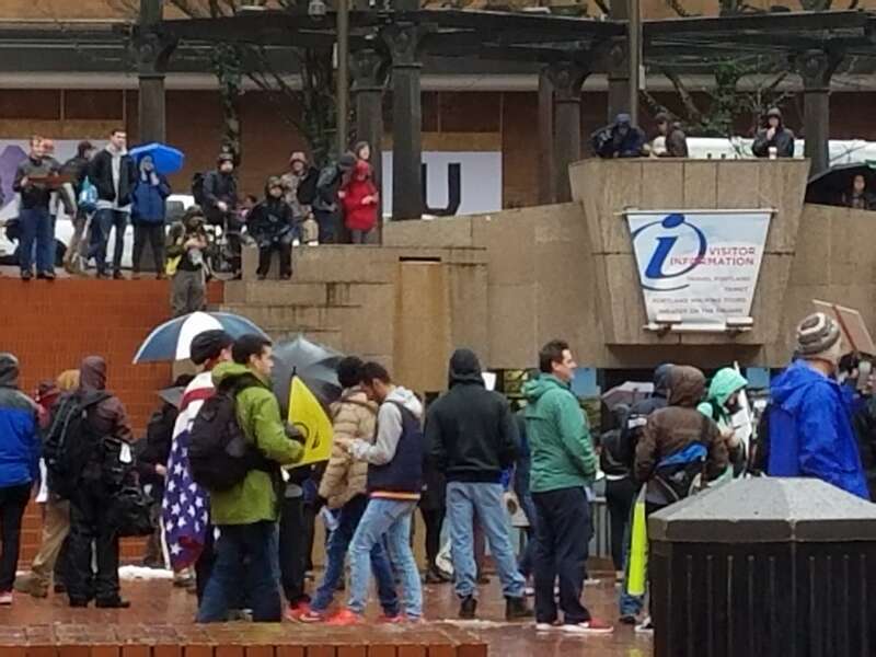 Inauguration Day 2017. Pioneer Square, Portland, Oregon