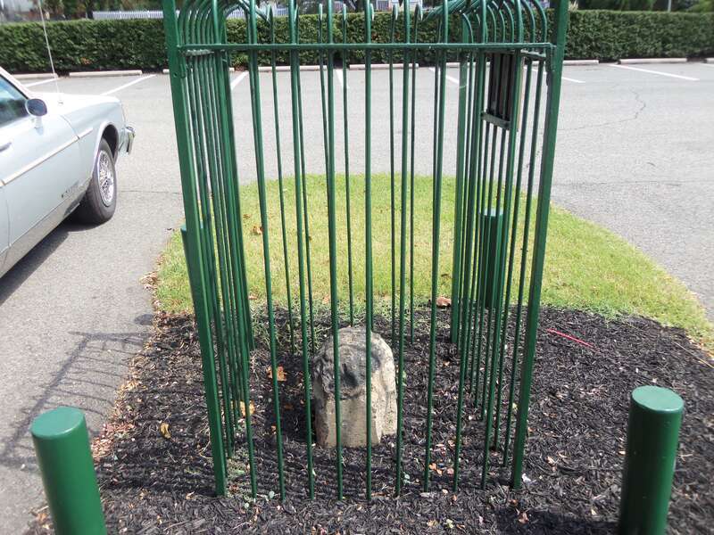 Southwest No. 3 Boundary Marker of the Original District of Columbia. It is located in the parking lot of the First Baptist Church on King Street.