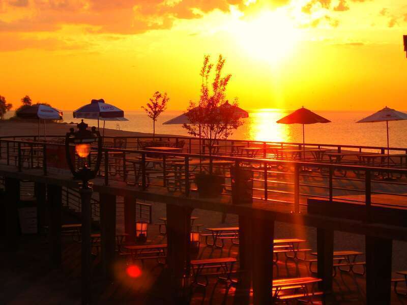 Lake Michigan and Bradford Beach in Milwaukee, Wisconsin