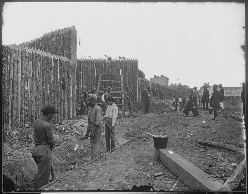 Original Caption: Barricades at Alexandria, Va
U.S. National Archives’ Local Identifier:  111-B-523
From:: Series: Mathew Brady Photographs of Civil War-Era Personalities and Scenes, (Record Group 111)
Photographer: Brady, Mathew, 1823 (ca.) -