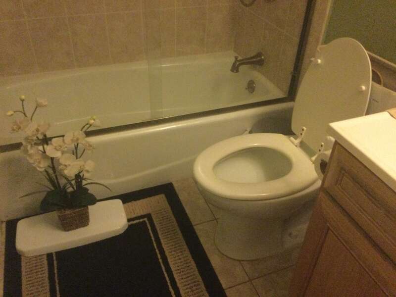 A broken toilet in my restroom in my house.