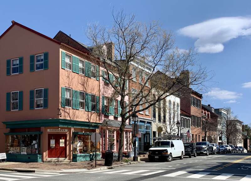 Buildings on Cameron Street in Alexandria, Virginia.