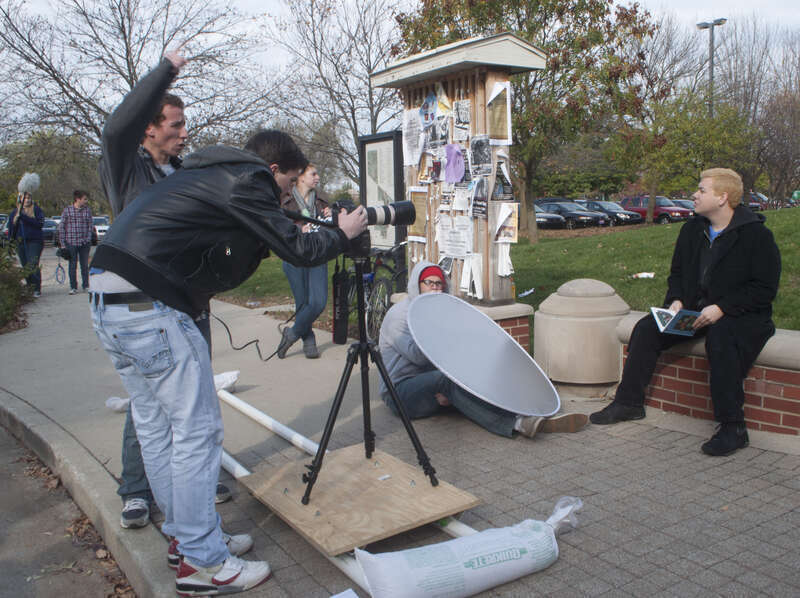 First day of shooting of he short-film Tommy Has A Crush, in Muncie, Indiana, on October 23rd 2011. (Photo: Rafaela Ely)