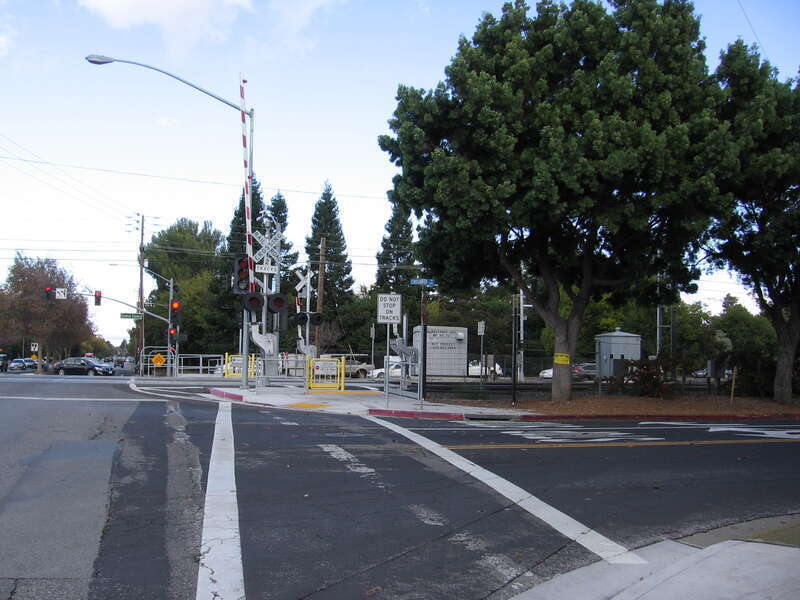 The site of the former Castro (Caltrain station) in Mountain View, California, USA.
