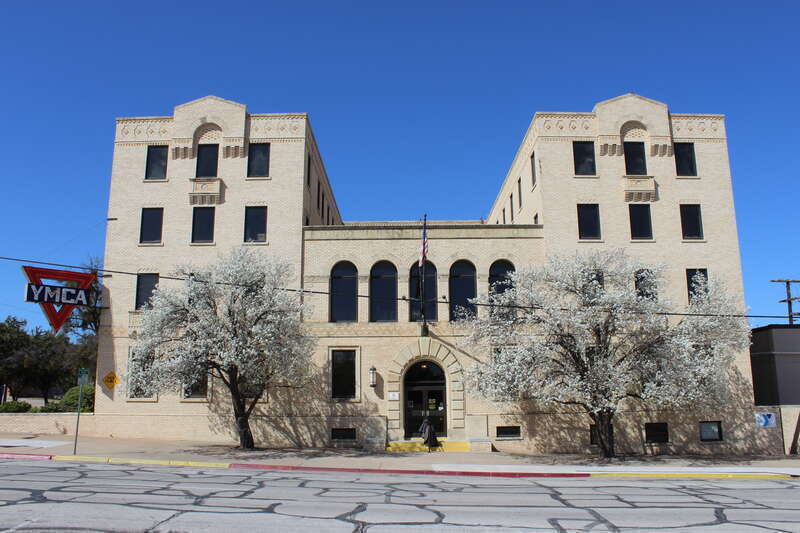 Central YMCA, built in 1949. Located on 1010 9th Street, downtown Wichita Falls, Texas.