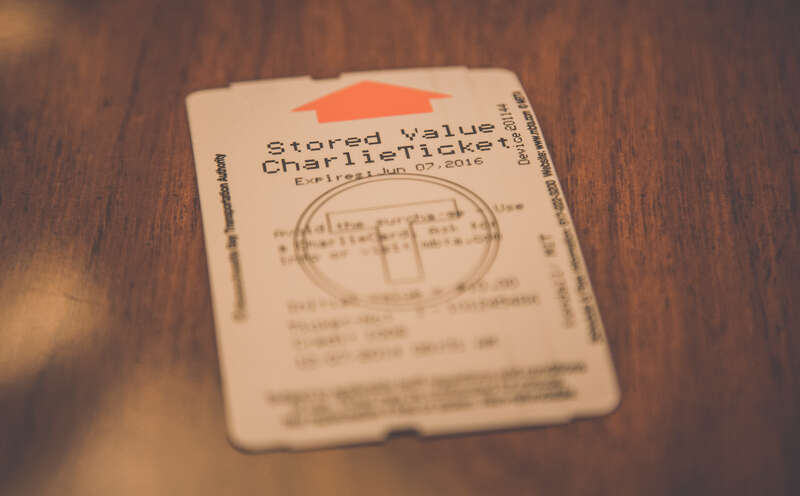 Paper CharlieTicket used by the MBTA
