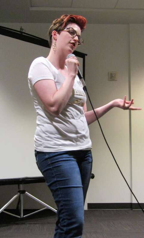 Charlie N. Holmberg at an &quot;AuthorLink&quot;; event at the Provo City Library for her book The Plastic Magician.