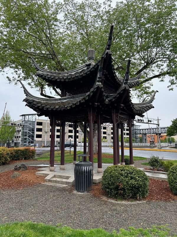 The Chinese Friendship Pavilion, located at the Burlington Green-Yangzhou Park in Kent, Washington.