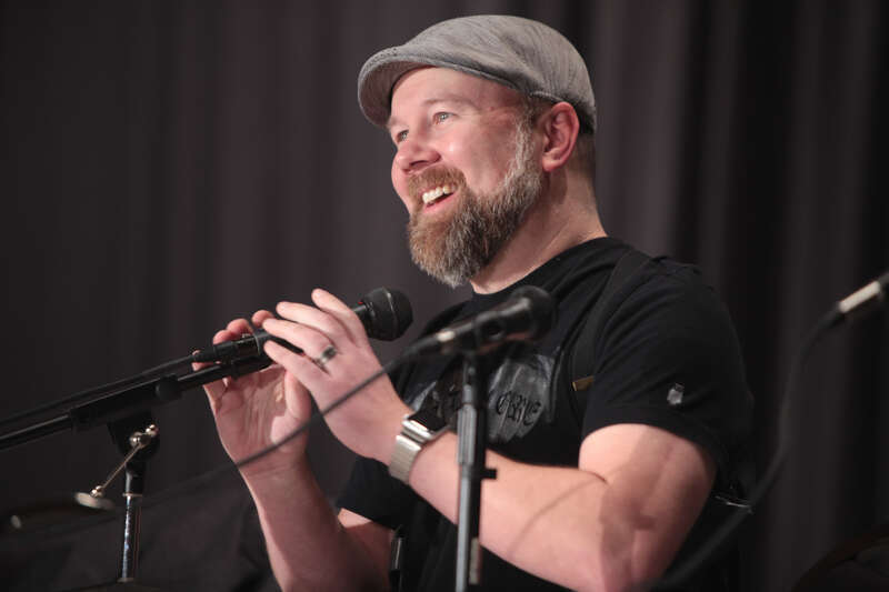 Christopher Sabat speaking with attendees at the 2016 Taiyou Con at the Mesa Convention Center in Mesa, Arizona.
Please attribute to Gage Skidmore if used elsewhere.