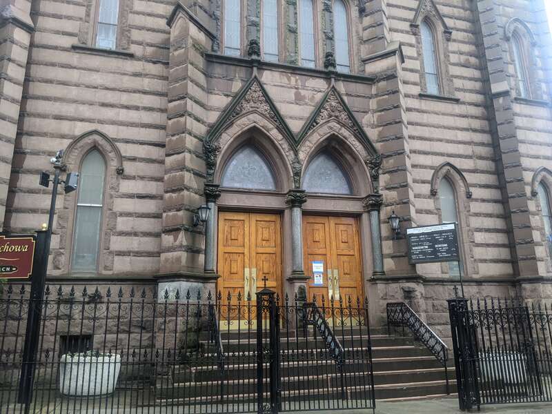 Church of Our Lady of Częstochowa-St.Casimir (Brooklyn) and stone facade of 24th street entrance
