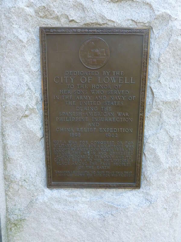 City's dedication of Spanish-American War memorial at Lowell Memorial Auditorium.  Located at 50 East Merrimack Street, Lowell, Massachusetts.