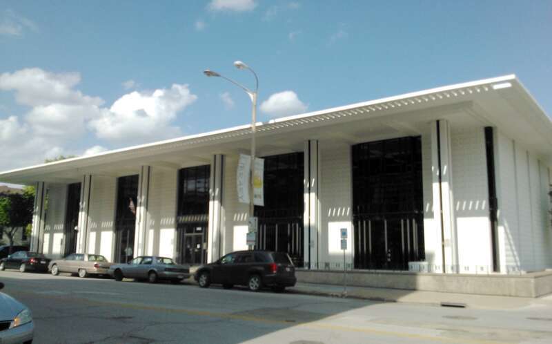 Davenport Public Library Main Branch located in downtown Davenport, Iowa.  The building was designed by Edward Durell Stone and opened in 1968.