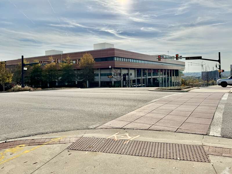 Built in 2011-2014, this Contemporary building was designed by Stevens and Wilkinson to serve as the home of the Darla Moore School of Business, part of the University of South Carolina.  The building features a large cylindrical concrete colonnade