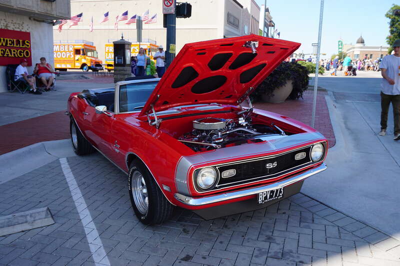 A 1968 Chevrolet Camaro SS at the Arts, Antiques &amp;amp; Autos Extravaganza in Denton, Texas (United States).