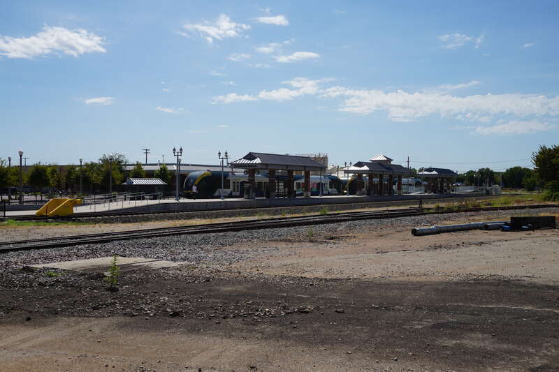 The DCTA A-train at Downtown Denton Transit Center in Denton, Texas (United States).